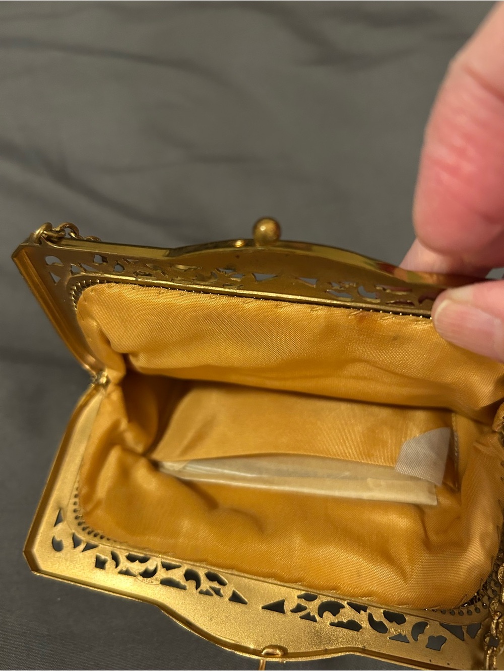 Gold Sequin Evening Chain Bag - Picture 2 of 10